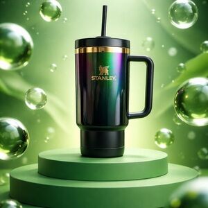 Stanley H2.0 40 oz Tumbler – Wicked Elphaba Green Ombre, Handle & Straw